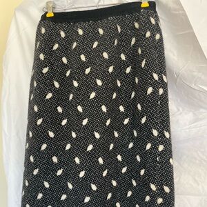 Vintage United Colors Of Benetton Black & White Pencil Midi Skirt 80s 90s-style